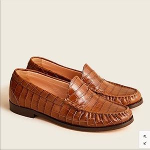 J.Crew Winona loafers in croc-embossed leather